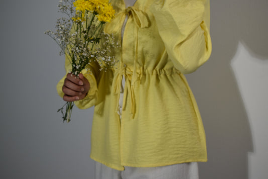 Butter Yellow Tie Top